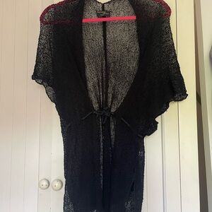 Black Sheer Knit Cardigan